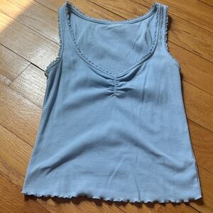 Old Navy Light Blue Ribbed V-Neck Tank Top